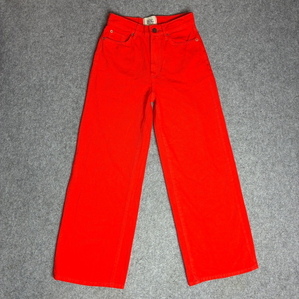 BDG Urban Outfitters Women Size 26x28 Red High Waisted Wide Leg Jeans Cotton